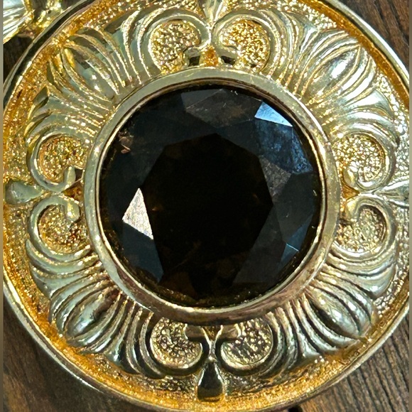 Gold Plated Sterling Smoky Topaz Enhancer - Picture 7 of 8
